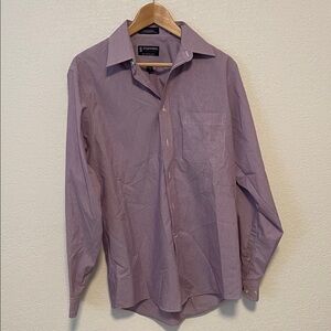 Stafford Men's Purple Striped Dress Shirt